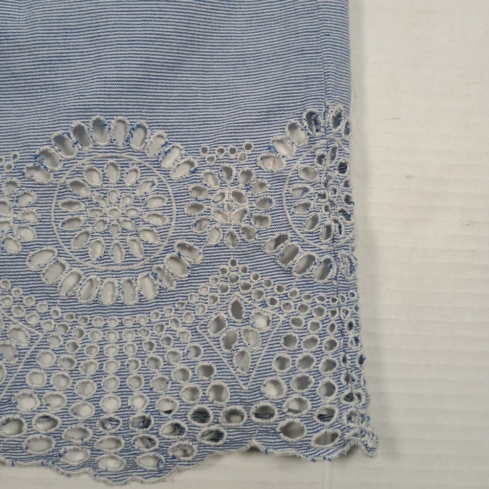 Southern Tide Cotton Blue White Alice Embroidery Sleeveless Tank Dress Large - Picture 3 of 7
